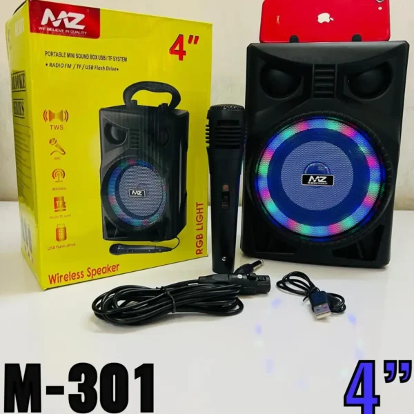 MZ M301 Portable Karaoke Bluetooth Mic Speaker – Wireless Party & Home Audio