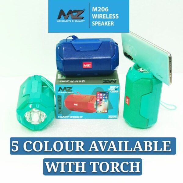 MZ M206 Bluetooth Speaker with Torch Light Portable Audio Device