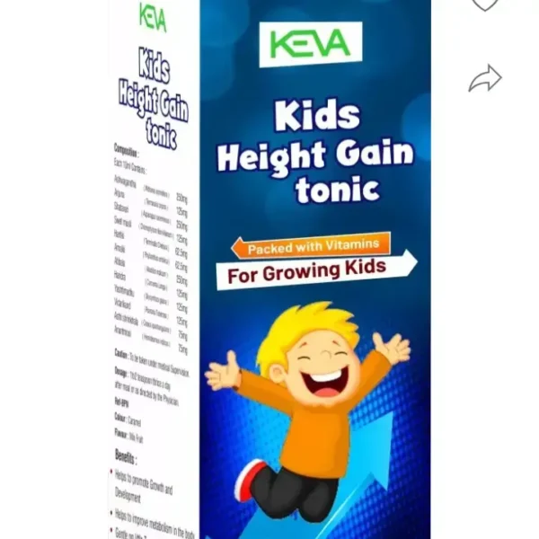 KEVA Kids Height Gain Tonic 200 ml – Herbal Growth & Height Support for Kids