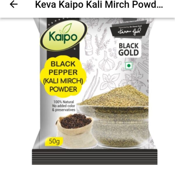 KEVA Kali Mirch Powder 50 GM – Premium Black Pepper for Curries & Snacks
