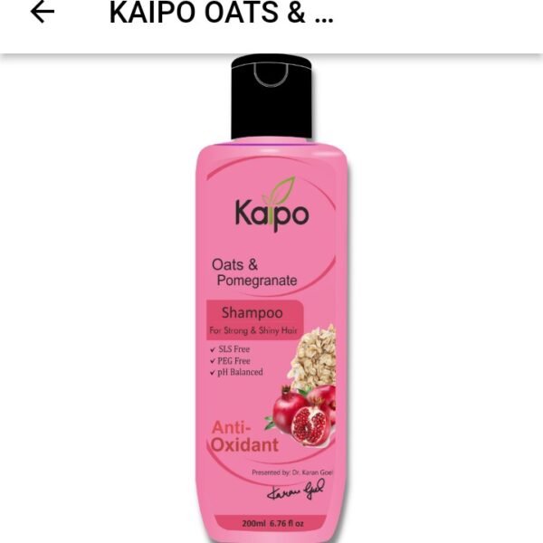 KEVA KAIPO Oats Pomegranate Shampoo 200ml – Gentle & Nourishing Hair Shampoo