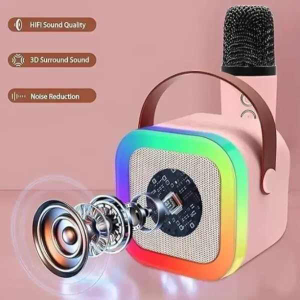 K12 Colorful Karaoke Sound System with Bluetooth & LED Lights
