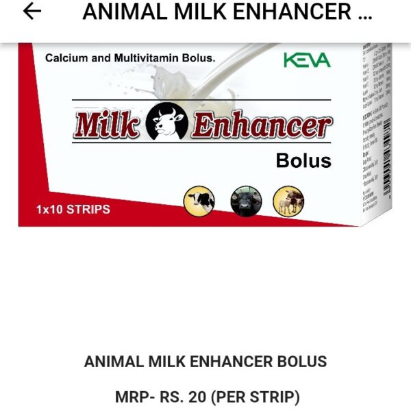 KEVA Animal Milk Enhancer Bolus for Increased Milk Yield in Dairy Animals