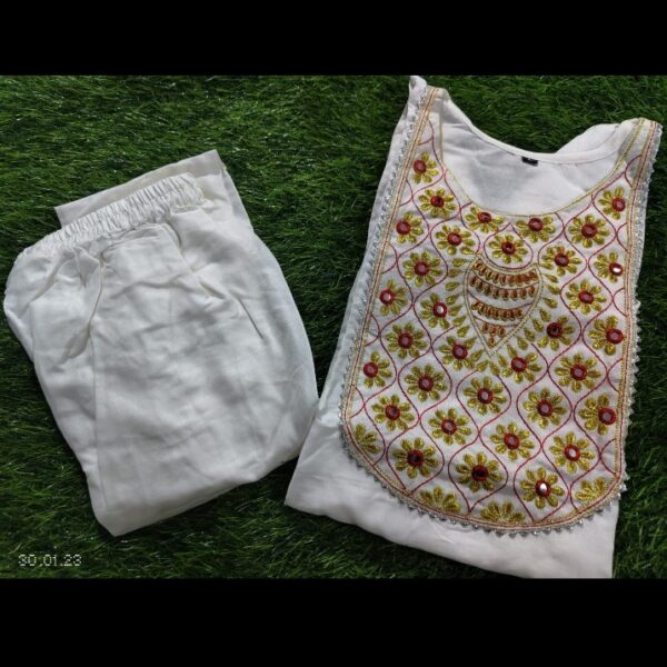 Women’s Reyon Kurti with Pants – 2 Piece Comfortable Ethnic Set