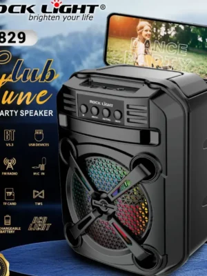 ROCK LIGHT S829 6.5" Bluetooth Party Mic Speaker with Microphone