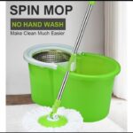 Plastic Magic Mop with 360° Spin & Reusable Microfiber Head