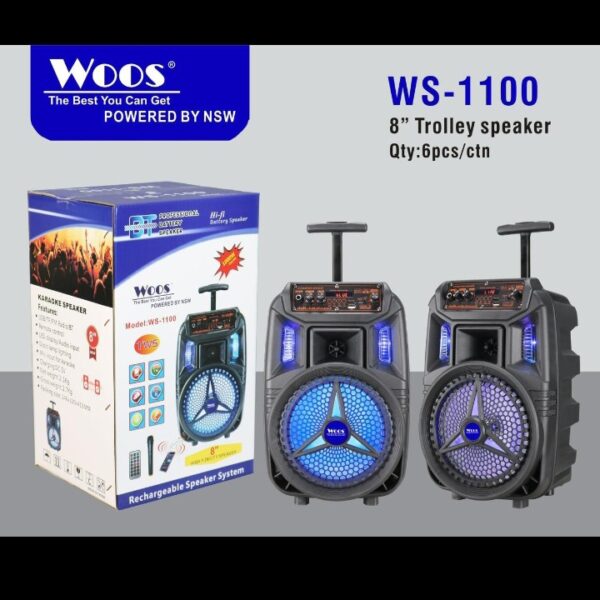 WOOS WS-1100 8 Inch Trolley Bluetooth Speaker