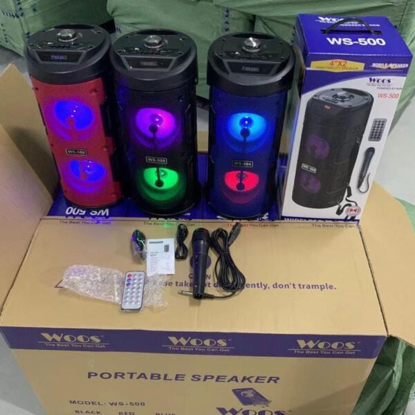 WOOS WS-500 Bluetooth Mic FM USB Portable Speaker Offer / Banner Text: